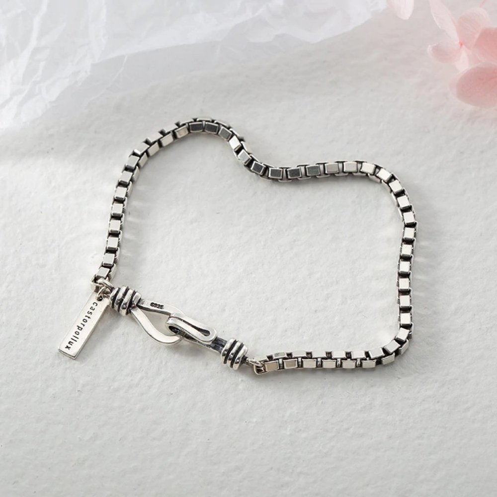 *NEW 925 Sterling Silver Vintage Chain Bracelet - Picture 4 of 12